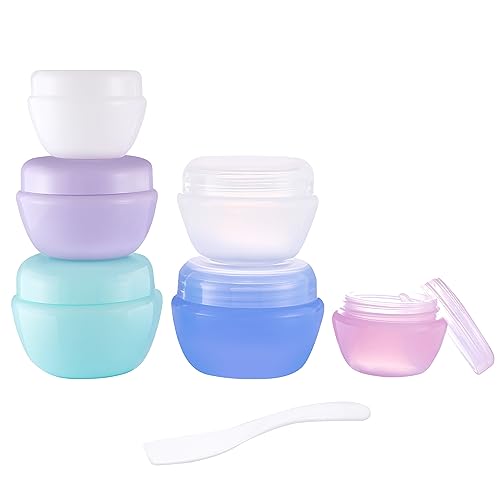 Travel Containers for Toiletries, 3 Size 0.35/0.7/1 OZ Sample Jars, TSA Approved Leak-proof Travel Size Toiletries Containers with Lids for Cosmetic Makeup Face Body Hand Cream (6 Pieces)2
