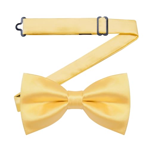 Image of YourTies Bow Ties for Men Pretied Bowties Solid Color Satin Bow Tie Formal Business Tuxedo Wedding Party Prom