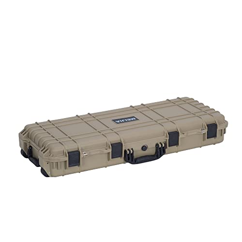 MEIJIA Portable Rolling Waterproof All Weather Rifle Hard Case with Wheels,Customizable Fit Foam Inserted,38.34