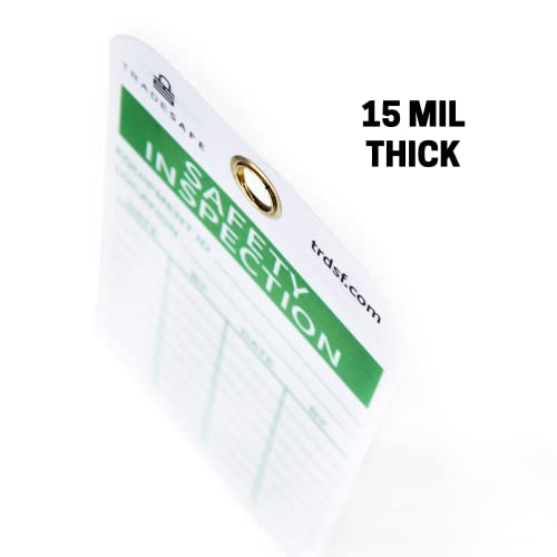 TRADESAFE Safety Inspection Tag for Accident Prevention - Durable 15 mil Vinyl Plastic - 30 pack - w/zip ties | for Scaffolds, Ladders, Fire Extinguisher, Machinery, Hazards, Inventory, Out of Service