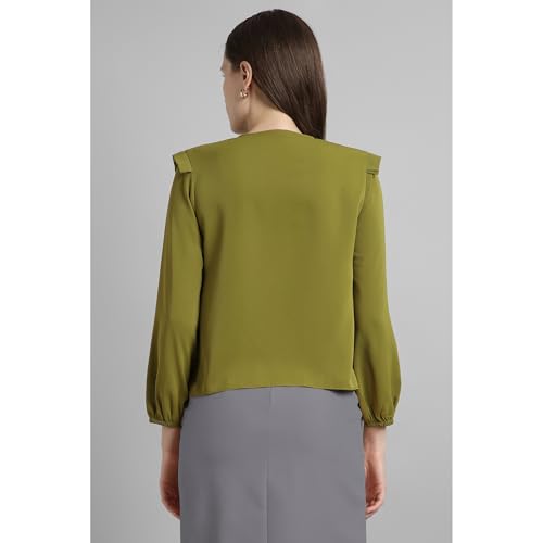 Image of Van Heusen Women Polyester Regular Fit Solid Full Sleeve Casual Shirt