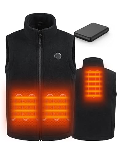 HEWINZE Kids Heated Vest,Fleece vest for Kids, Electric Heating Warming Vest with 5V Battery Pack.2