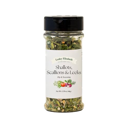 Image of Lesley Elizabeth Shallots, Scallions & Leeks Seasoning - All-Purpose Dip & Herb Blend | Gourmet Onion Spice for Chicken, Vegetables, Seafood & Grilling