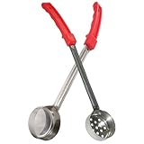 Gadpiparty 2 Stück Edelstahl Portionskelle für Pizzasauce mit Langem Griff Flacher Servierlöffel 2 Unzen Küchenportionierlöffel für Gleichmäßiges Verteilen der Soße Spülmaschinengeeignet