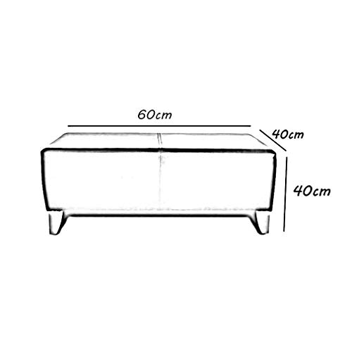 Tabouret de canapé gzz résistant aux taches pouf jambes bois massif noir - 3