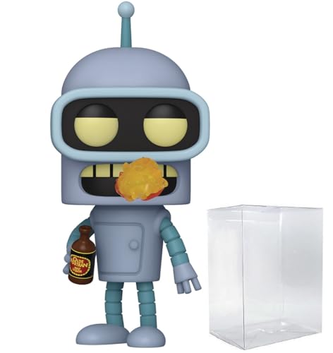 POP TV: Futurama - Bender (Glow-in-The-Dark) Specialty Series Exclusive Chase Funko Vinyl Figure (Bundled with Compatible Box Protector Case), Multicolor, 3.75 inches