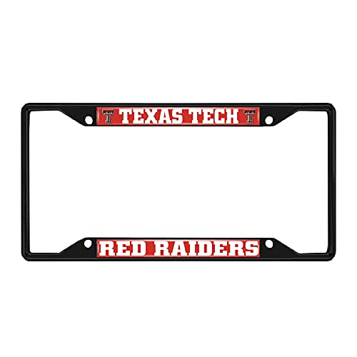 FANMATS 31286 Texas Tech Red Raiders Metal License Plate Frame Black Finish