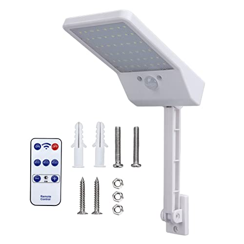TeamSky Luz Solar de Pared Exterior, lámpara con Sensor de Movimiento de Seguridad de 48 LED, farolas solares para Valla de Garaje, Patio, Porche(Blanco) Cover