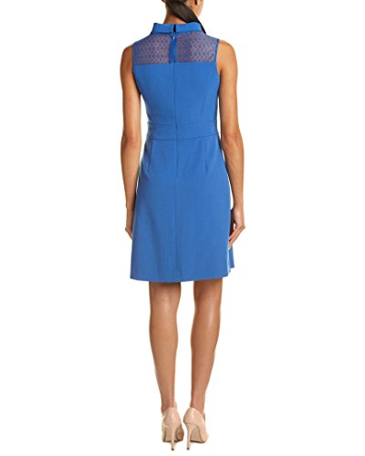Robe bleue col bénitier Anne Klein ajustée évasée chic en taille 14