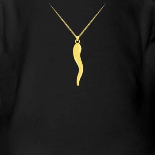 Spreadshirt Italian Horn Cornicello Organic Short Sleeve Baby Bodysuit, NB, Black