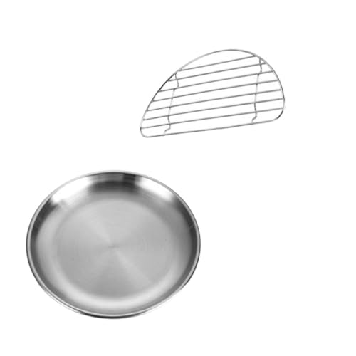 Alipis 2 Pcs Stainless Steel Discs Grease Strainer Oil Strainer Grease Saver Drain Rack Multi-purpose Food Plate