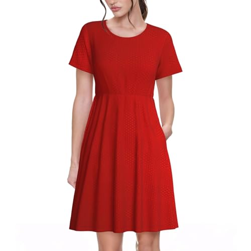 Robe d'été élégante pour femme à rayures rouges idéale pour le quotidien