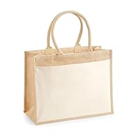 ECO-FRIENDLY CHOICE: Westford Mill W427 Cotton Pocket Jute Shopper is a sustainable tote made from natural jute and cotton, reducing your environmental footprint. SPACIOUS & STYLISH: This bag features a generous main compartment with a handy pocket, ...