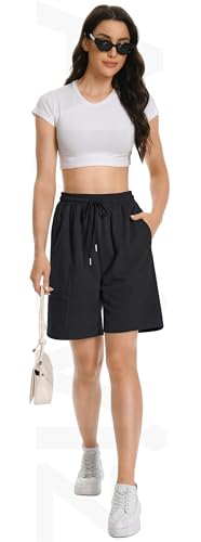 Womens Long Sweat Shorts Casual Summer Bermuda Loose Lounge Workout Athletic Shorts with Pockets4