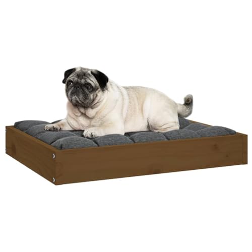 vidaXL Hundebett Honigbraun 61,5x49x9cm Massivholz Kiefer Hundekorb Hundesofa