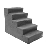 ZSH-cwjt Pet Scale Pieghevole 5 Scale Scale Dog Cat Passi Pet Ramp Ladder Portable (Grigio)