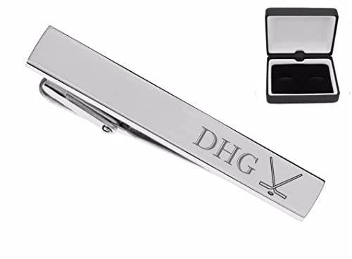 personalized silver tie clip for hockey players amp coaches custom engraved free - gift for hockey fans - ships from usa