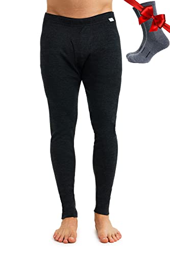 Image of Merino Wool Base Layer Mens Bottom Pants 100% Merino Wool Heavyweight, Midweight, Lite Thermal Underwear Long Johns and Socks