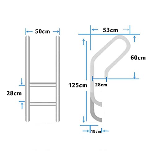 Escalera para piscina acero inoxidable 2 peldaños antideslizante miniatura 6