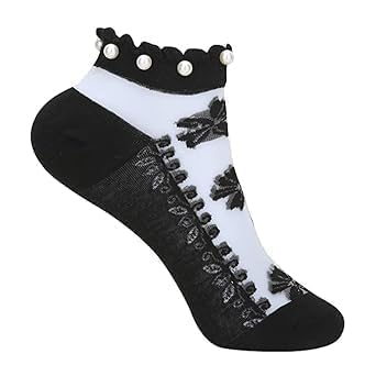 DRAAMAURA Girls Lace Ruffle Ankle Socks Pack of 3 Pair Soft Cotton Frilly Princess Socks for Girls 5 to 8 Years Breathable Assorted Colours for School Party Casual Everyday Wear Multicolor 1