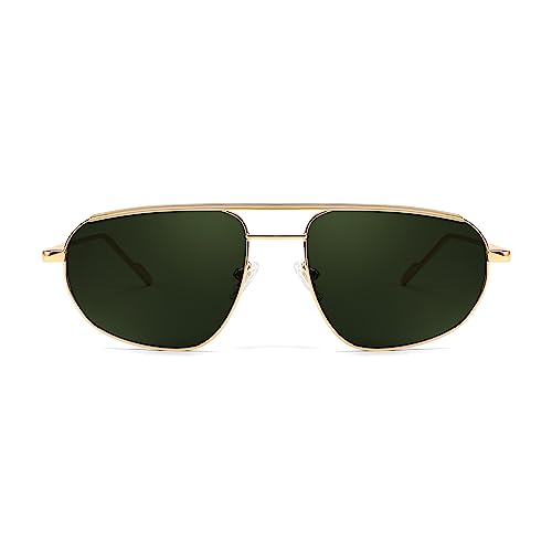 FEISEDY Retro Trendy Aviator Sunglasses Women Men 90s Small Vintage Glasses Stylish Gold Metal Oval Sunglasses B29063