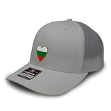 Speedy Pros Trucker Mesh Cap Hat Bulgaria Heart Flag Sofia Bulgarian 5 Panel Hat Trucker Hats for Men & Women Cotton White Design Only
