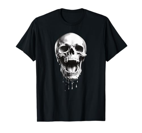 T-Shirt con Teschio di Halloween Costume da Teschio Gotico Maglietta