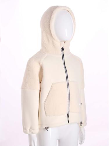 JEATHA Full Zip Fleece Jacket for Boys Girls Long Sleeve Sherpa Hoodie Fuzzy Teddy Hooded with Pocket4