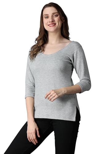 Wearslim® Women's Winter Warmer Thermal Vest 3/4 Sleeves Ultra Soft Scoop Neck Winter Inner Wear Top Johns Underwear