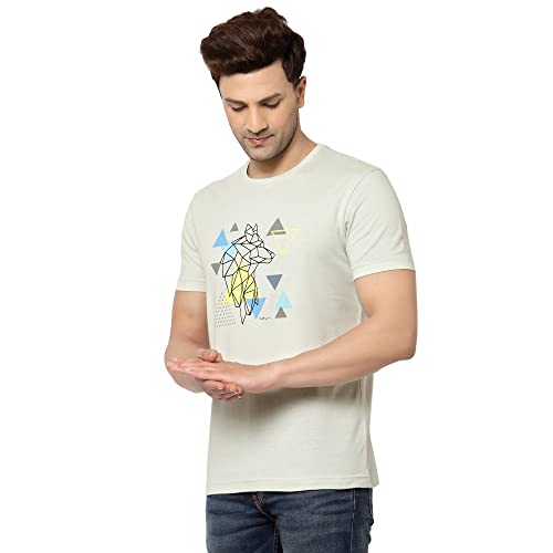 Image of Red Tape Mint Green Graphic Print T-Shirt for Men