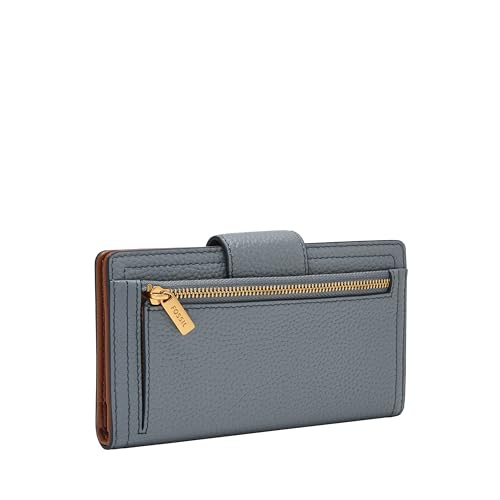 Image of Fossil Women's Logan Leather Wallet RFID Blocking Tab Clutch