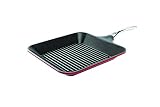 Nordic Ware Pro Cast Traditions Grill Pan with Stainless Steel Handle, 11-Inch, Cranberry