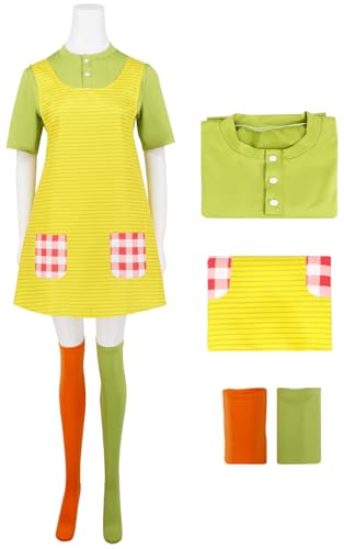 Costume Pippi rayures et tablier avec chaussettes hautes adulte