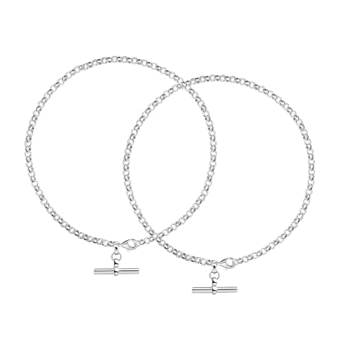 Image of TRUESILVER ACPL 925 Sterling Silver Anklets for Women | BIS Hallmarked Adjustable Chain Anklet with Charms | Beach Foot Jewelry | 1 Piece