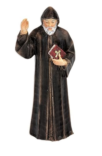 Estatua Saint Charbel 4 pulgadas en resina pintada a mano
