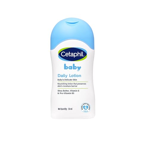 Image of Cetaphil Baby Daily Lotion, Suitable for baby's delicate skin, Shea Butter and Vit E, Dermatologist Tested and Pediatrician Recommended, 50 ml