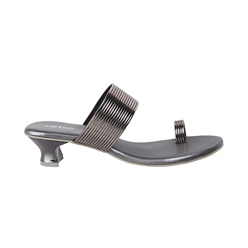 Image of Metro Women's Fashion Kitten Heel Slip-on Sandals