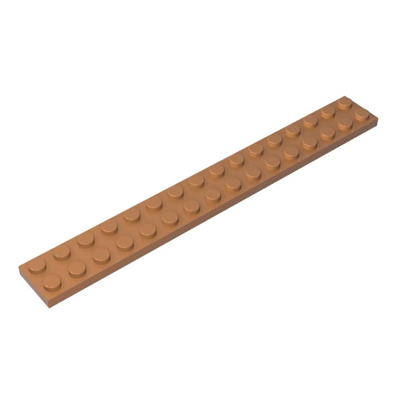 4282 Foundation Plate Plate 2x16 10 Pieces GDS-517 Compatible with Lego Building Blocks Color:Medium Nougat โ image 1