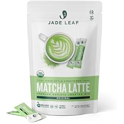 Jade Leaf Matcha Organic Matcha Latte Mix - Lightly Sweet Premium Barista Crafted Matcha Powder Stickpacks - Japanese Matcha Powder - 0.35 Ounce (Pack of 10)