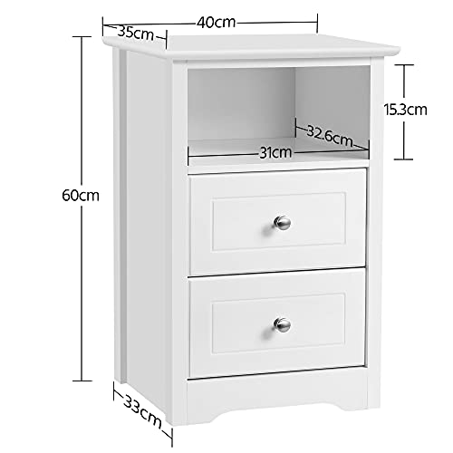 Yaheetech 60cm Nightstand End Table with X Shaped Design/Drawers&Shelf by Yaheetech - Used condition - Image 3