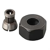 Adaptateur de pince M17 : convertit les tailles de mandrin de toupie avec une bague fendue en carbure de précision pour des embouts de tige de 6 mm, 6,35 mm et 8 mm ; compatible avec les machines de gravure d'écrou M17 x 1 mm et de routage du bois pour étendre la polyvalence des outils.