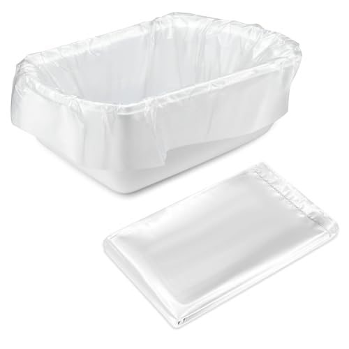 Honoson 50 Pack Disposable Poly Lug Liners 2.5 Mil Thick Plastic Meat Lug Liners for Meat Processing Mixing & Transport Flat Open Bags for Instant Cleanup (White)
