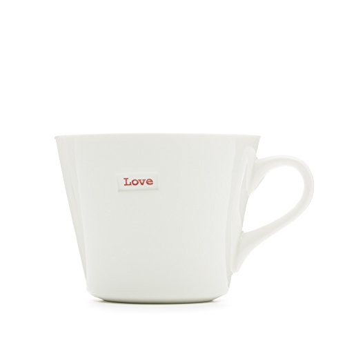 Keith Brymer Jones - Word Range - Standard Ceramic White Mug - Love (red) - 350ml - Gift Boxed