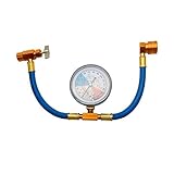 【Conveniente】Fácil y conveniente de usar: está equipado con un medidor de precisión claro, cara extra grande para una fácil lectura y visualización, el reinicio CERO ajustable hace que el trabajo sea conveniente, rango de presión: -30 a + 250 psi.
