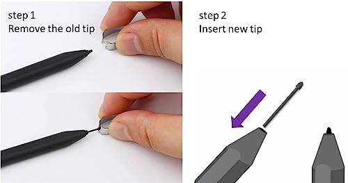 Marker Pen Tips/Nibs for Remarkable 1/2 Stylus Pen Replacement Nibs/Tips Black (10PCS Tips-Black) - Thumbnail 7