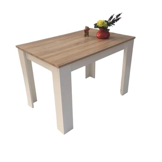 Möbel SD Esstisch Sonoma Eiche hell Sägerau weiß Massivholzoptik Kante 110x70