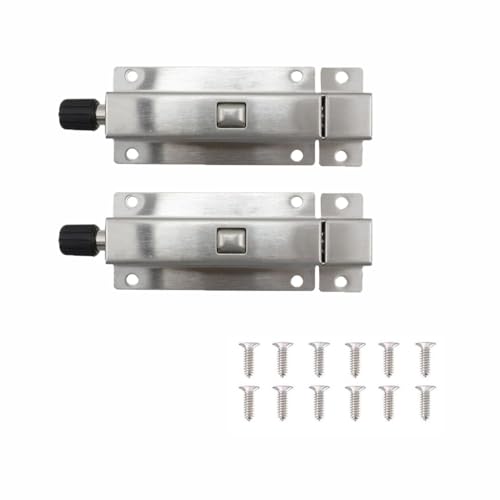BE-TOOL 2Pcs Spring Loaded Latch Pin Locks, Spring Latch, Stainless Steel, Tool-Free Installation, Rust Resistance, for Residential Bathrooms, Industrial Fences(L)
