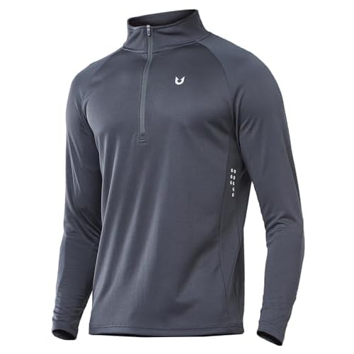 NORTHYARD Men’s Running Shirt Long Sleeve Quarter Zip Pullover Moisture Wicking Quick Dry Athletic Workout Shirts
