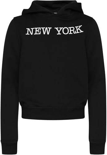 Sweat à capuche fille noir idéal pour l'école en taille 122-128 cm