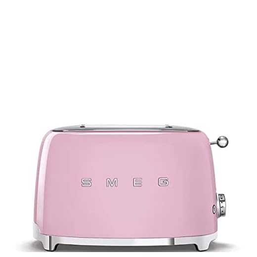 Smeg Tostador TSF01PKEU, 950 W, Metal, 2 Ranuras, Rosa Pastel